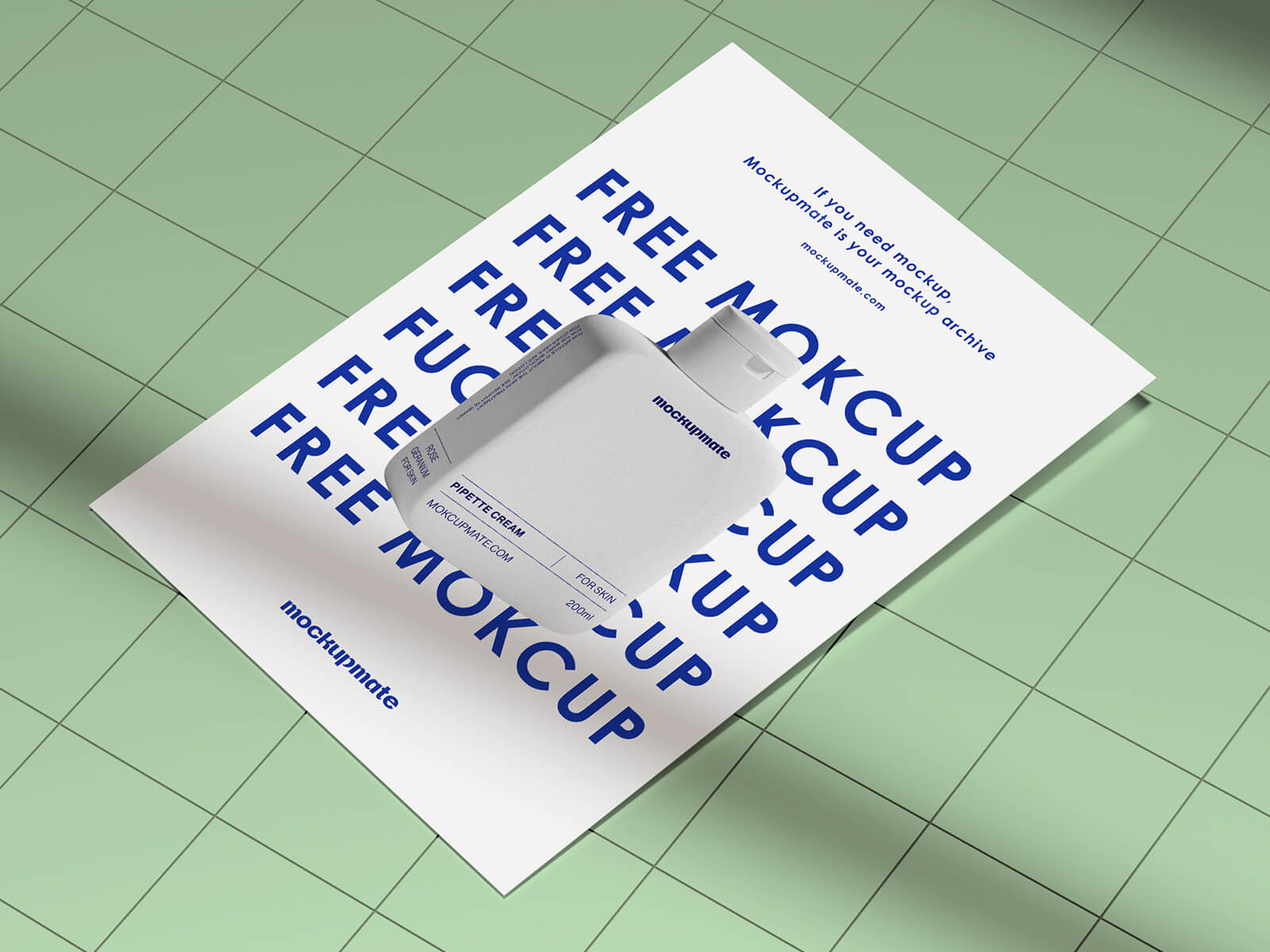 Bricked Floor Paper Flyer Mockup