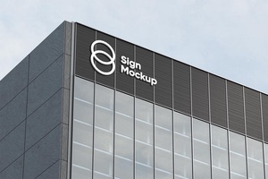 Building Sign Company Logo Mockup