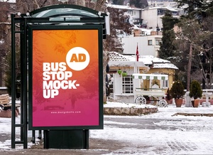 Макет рекламы на автобусной остановке