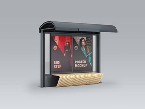 Bus Stop Poster Mockup Set
