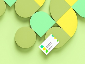 Business Card Mockup Set On Abstract Background