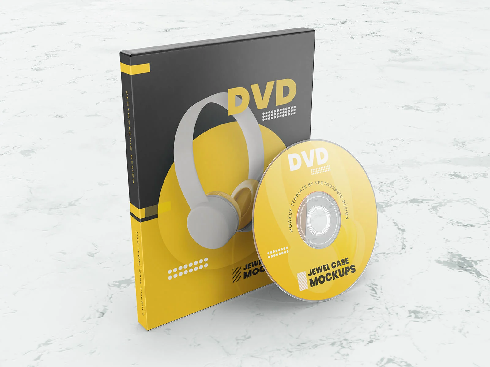 Maqueta de caja de CD/DVD/disco Blu-Ray