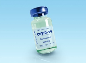 コロナウイルス（Covid-19）ワクチンバイアルボトルモックアップ