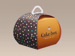 Cake Box Carry Packaging Mockup Set