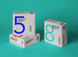 Presentación de maquetas de cajas de embalaje de cartón PSD