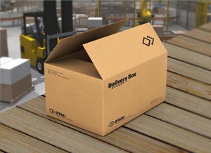 Corrugated Packaging Delivery Box Mockup