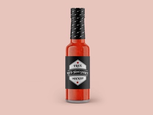 Chili Pepper Heiße Sauce Flaschenmodelle Mockup Set