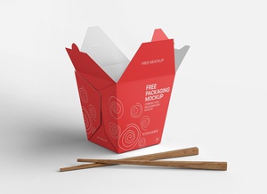 Chinesische Nudeln zum Mitnehmen Food Box Mockup