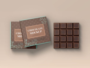 Chocolate Bar Packaging Mockup Set