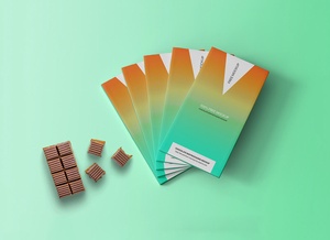 Maqueta de empaque de barra de chocolate