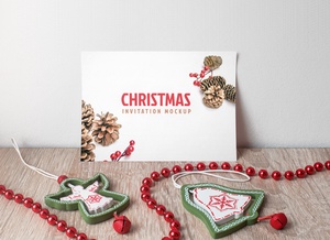 Maqueta de tarjetas de invitación de Navidad