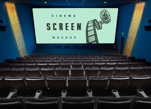 Mockup de pantalla de cine de cine cine