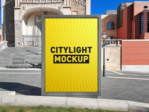 City Light Outdoor Publicité Mockup Set