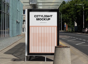 Citylight Bus Stop Poster Mockup