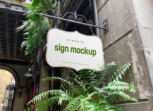 Classic Cafe Sign Logo Mockup