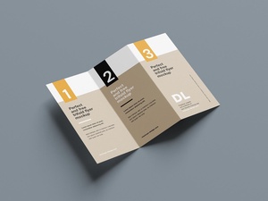 Clean Tri-Fold Brochure Mockup Set