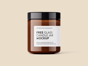 Clear Glass Scented Jar Candle Mockup