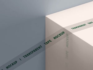 Mockup de cinta de embalaje transparente transparente