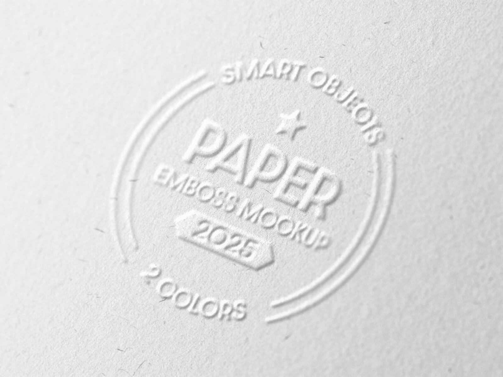 Close-Up Embossed Paper Logo Mockup