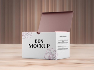 Geschlossener und offener Boxverpackung Mockup Set