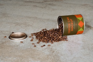 Coffee Beans Tin Can Mockup