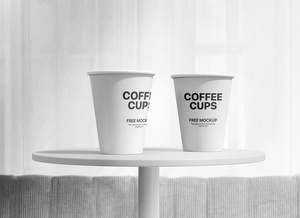 Tasses à café en papier maquette