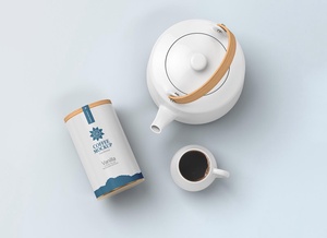 Coffee Tin Jar Packaging Mockup