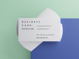 Colored Edge Business Card Mockup Set