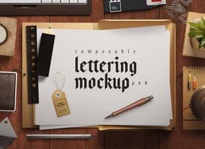 Composable Lettering MockupシーンPSD