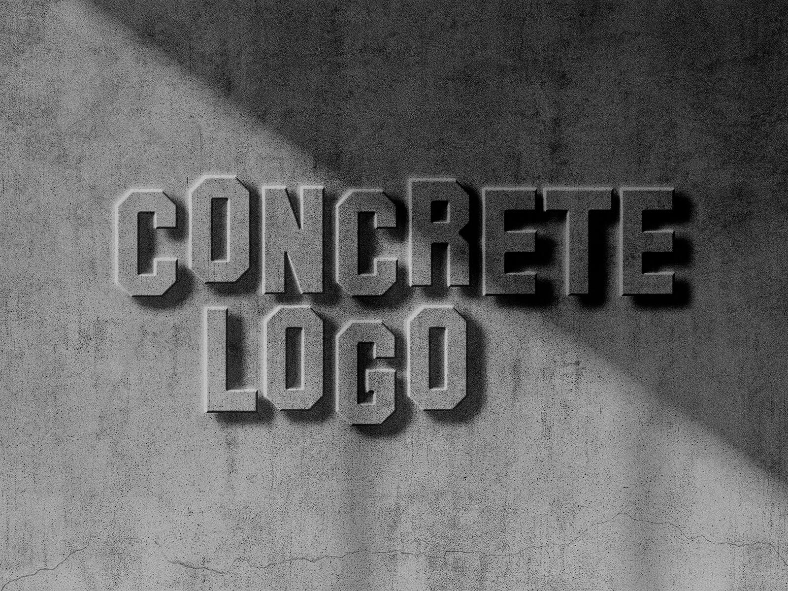 Maquette de logo en relief pour mur en béton