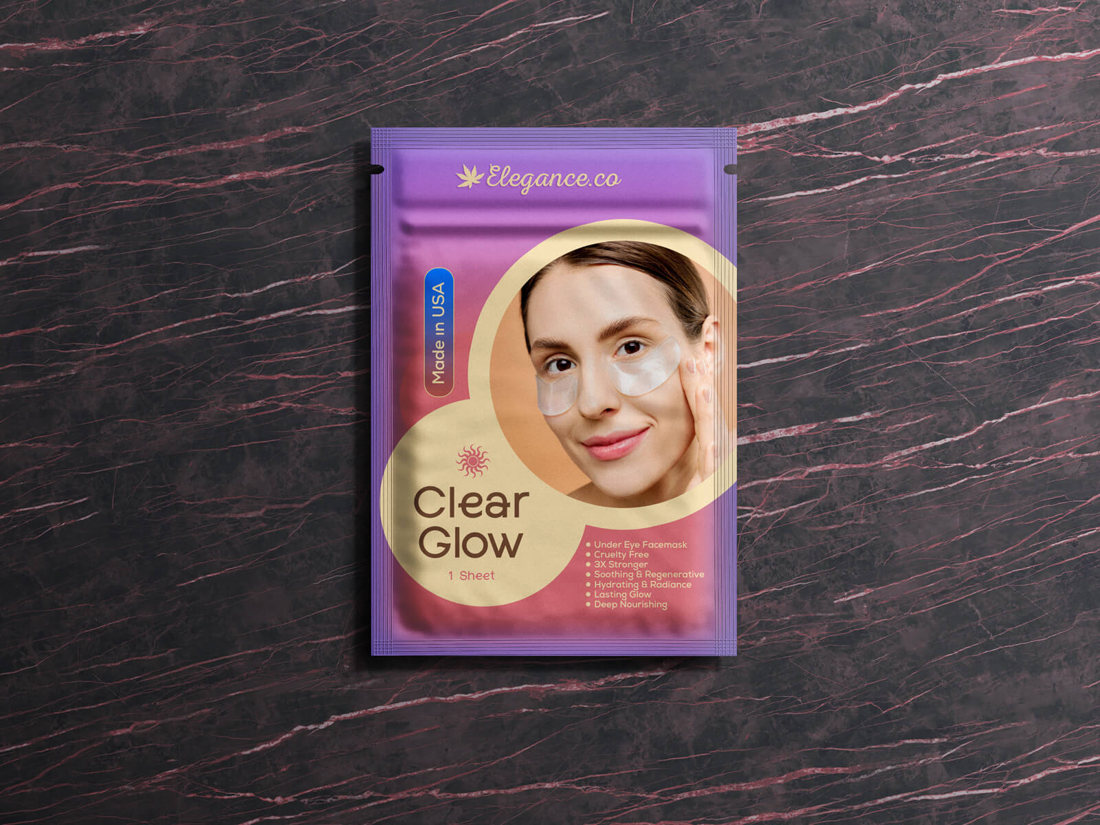 Masque à face cosmétique Sachet Mockup