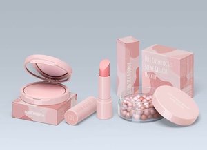 Cosmetic Lipstick & Bronzer Packaging Mockup