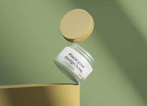 Maqueta creativa de presentación de frasco de crema cosmética