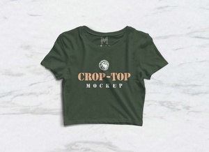 Crop Top T-Shirt Mockup