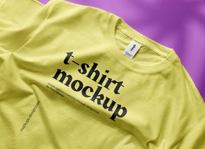 Cropped Crew Neck T-Shirt Mockup