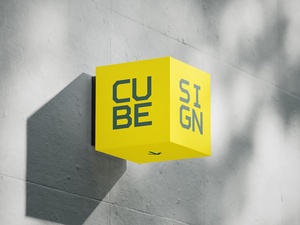 Cube Lightbox Shop Sign Mockup