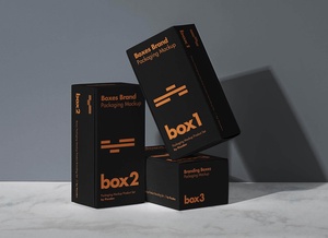 立方体製品ボックスパッケージングプレゼンテーションのモックアップ