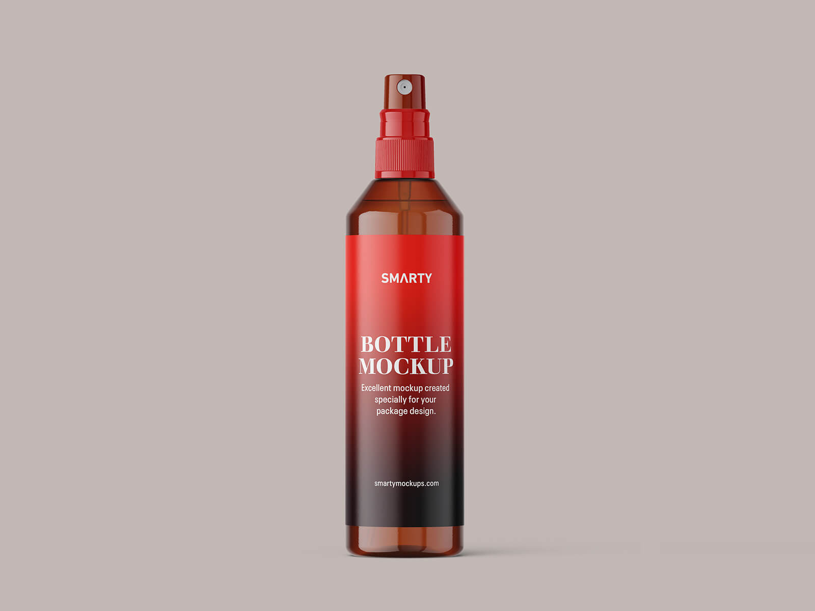 Maqueta de botellas de spray ámbar personalizable