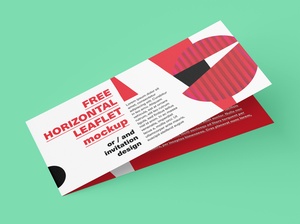 DL Size Center Fold Brochure / Leaflet Mockup Set