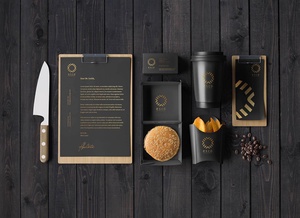 Dark Coffee Brand Identity Stationery Mockup