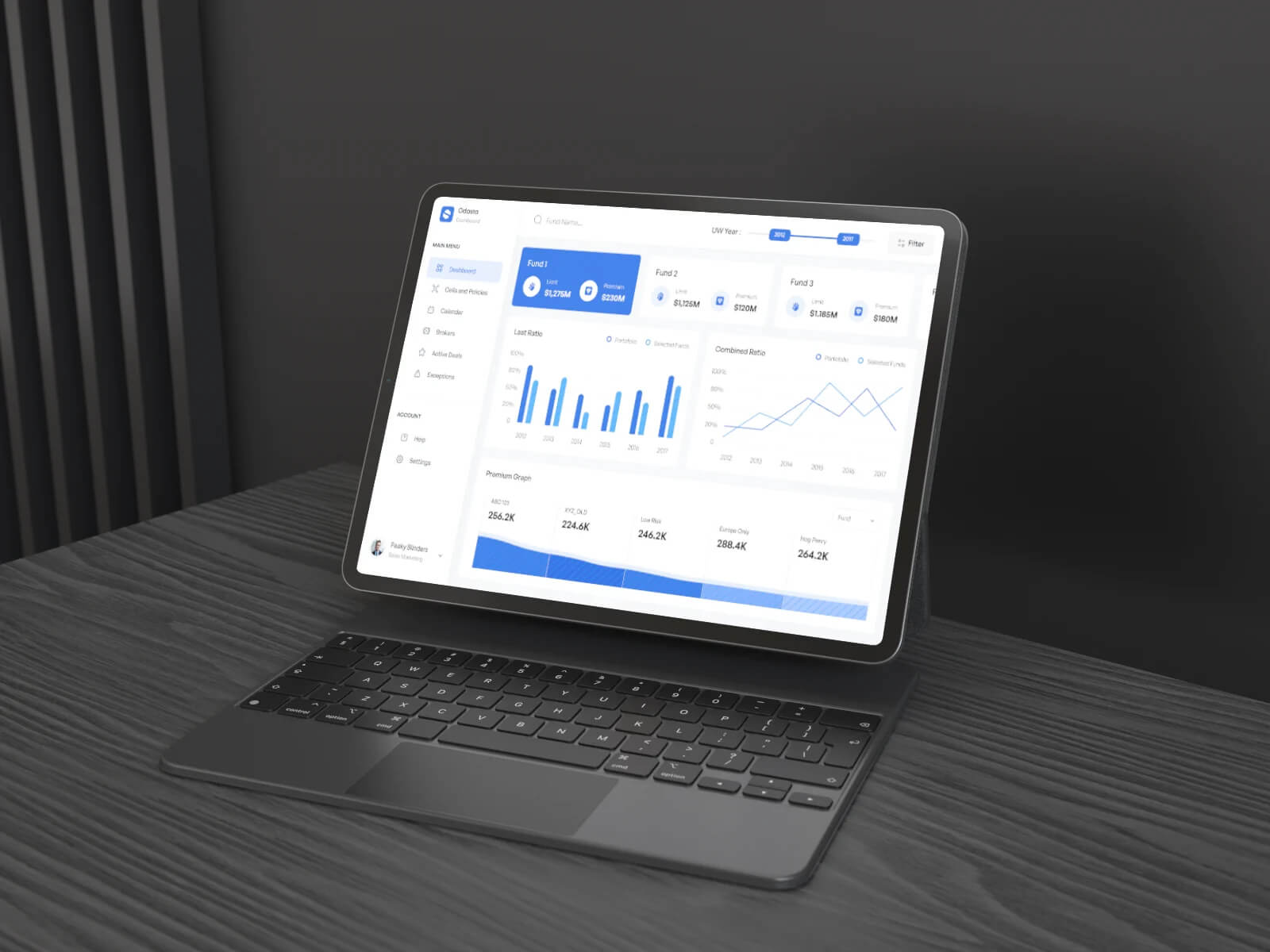 Dark iPad Pro With Keyboard Mockup