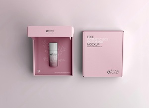 Désodorant / parfum Cosmetic Packaging Box Mockup