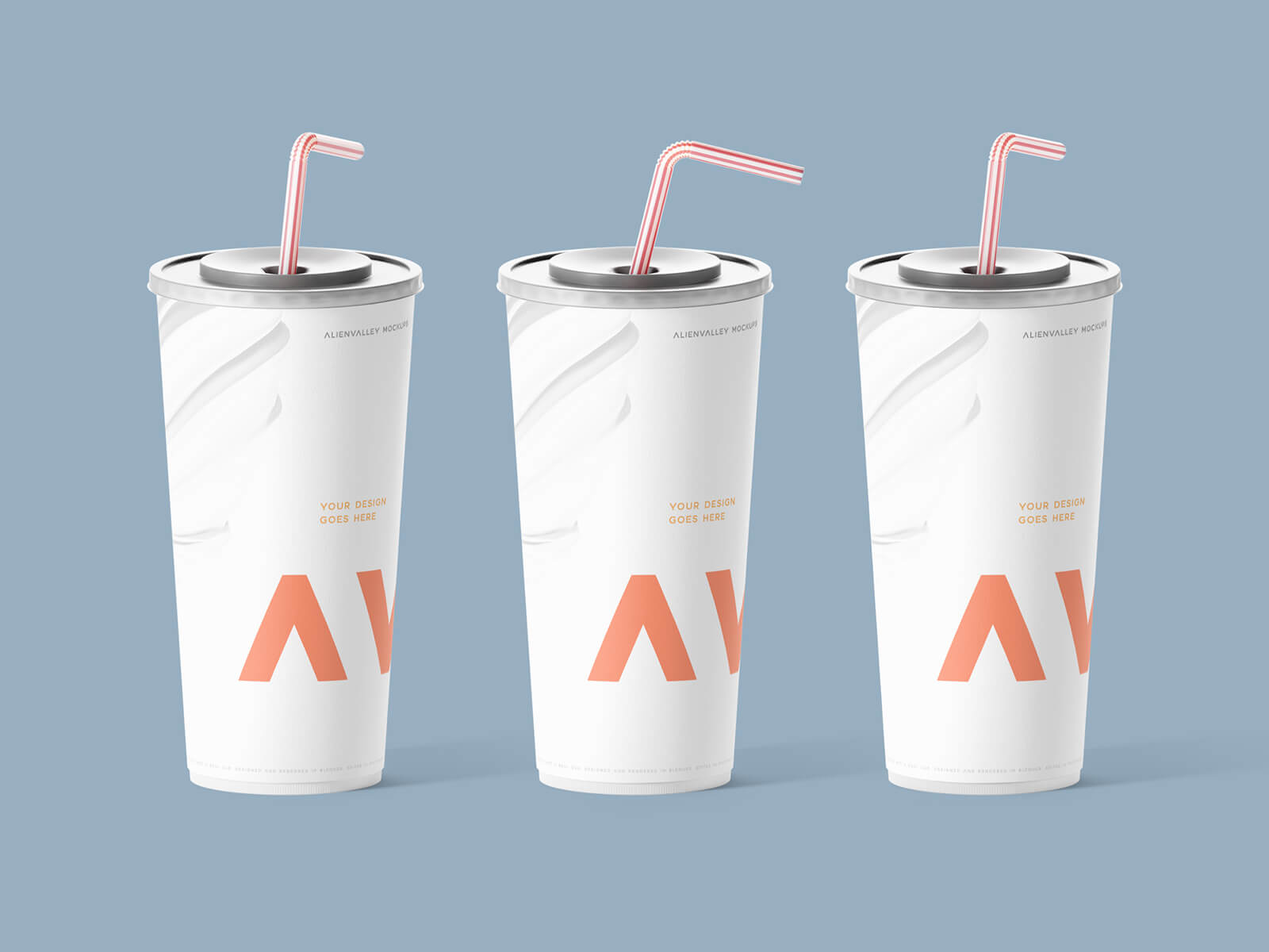Tasse en papier à boisson jetable avec maquette de paille