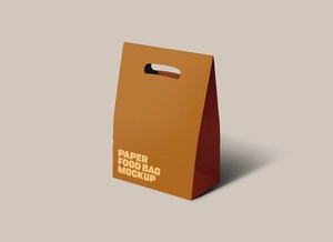 Maqueta de bolsas de transporte de papel kraft desechable