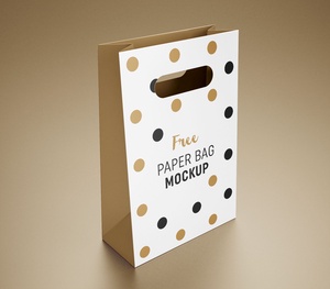 Embalaje de papel Mockup de bolsa de compras de regalos