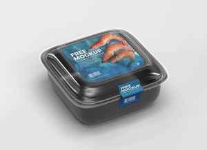 Maqueta de contenedores de comida marina desechable