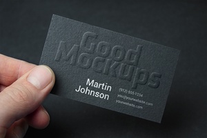 Embossed Business Card & Logo Mockup