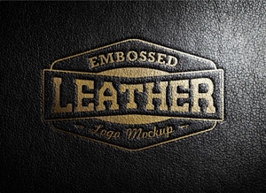 Letterpressed Leather Stamping Logo Mockup