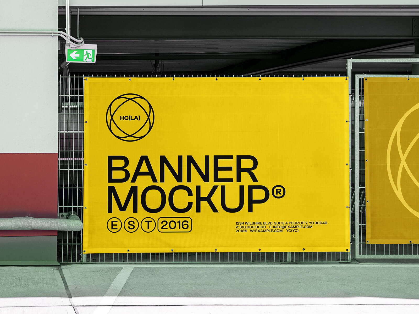 Mockup mit Stoffzaun Banner