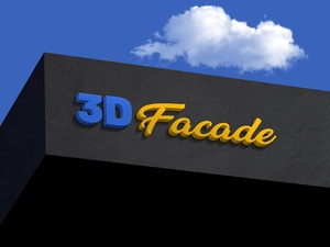 Signe de l'atelier de façade 3D Logo Mockup